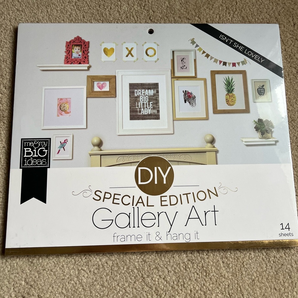 NEW Me & My Big Ideas DIY Gallery Art Set - Gold and White